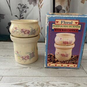 Vintage Floral Potpourri Burner w/ Box – 90s Giftco Ceramic